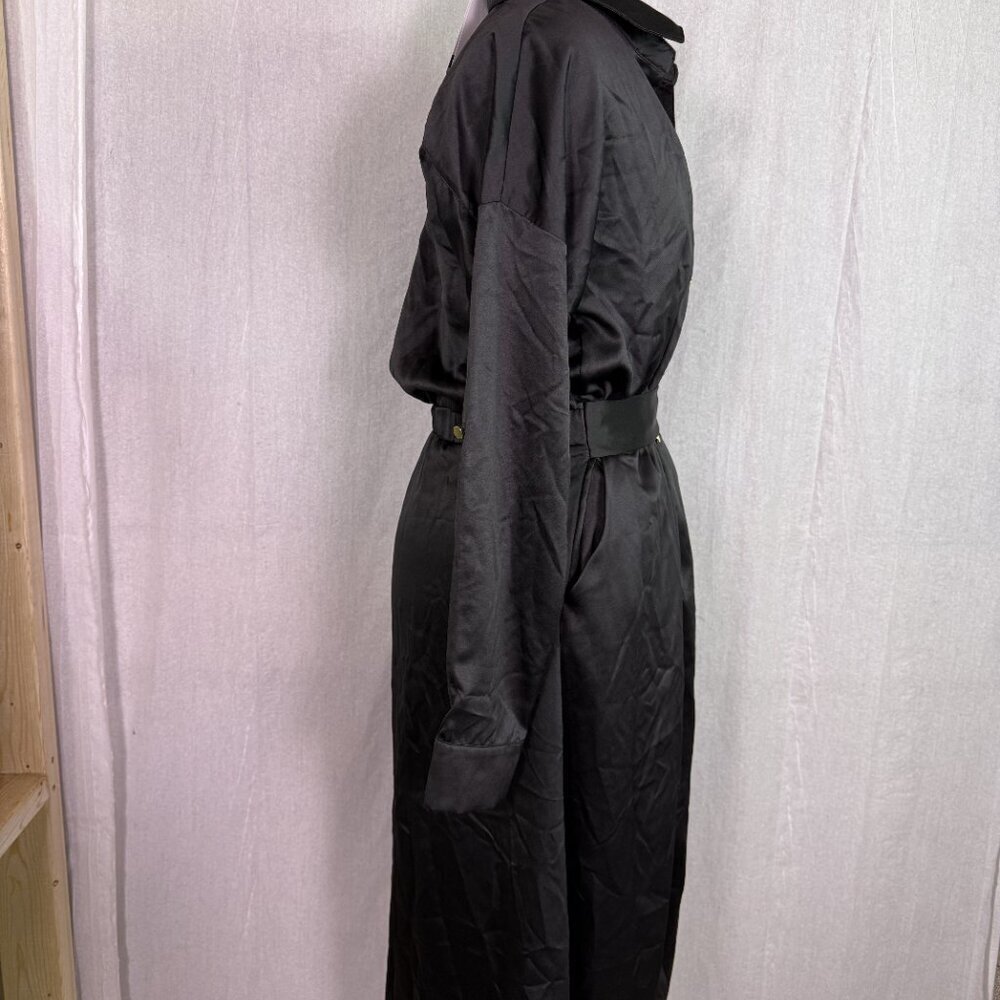 French Connection Women’s Black Long Shirt Dress Size Large NWT E987 - Picture 5 of 14